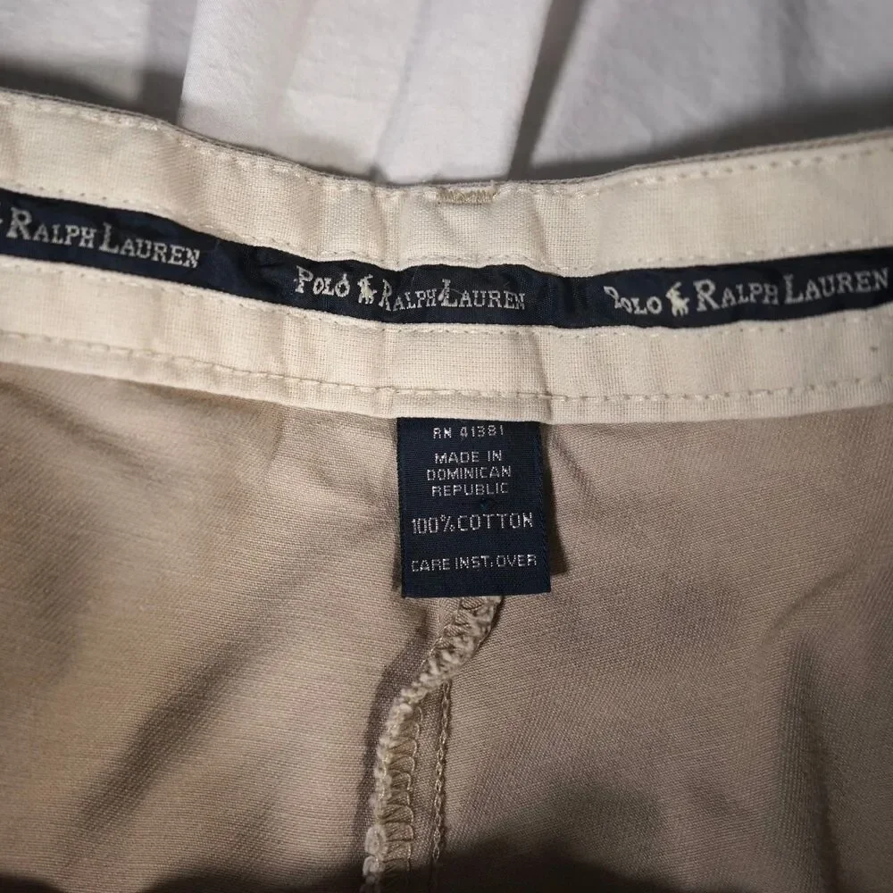 Vintage Polo Ralph Lauren Tyler Shorts Tan Beige Chino 38